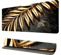 Mouse Pad Large Desk Mat Leaf Modern, XXL Mouse Mat Gaming 60x120cm, Non-Slip Keyboard Mats Mousemat, Gaming Mousepad with Stitched Edges, Large Desk Mats, Laptop, Home, Office -46881