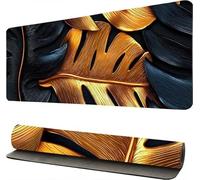 Mouse Pad Large Desk Mat Leaf Modern, XXL Mouse Mat Gaming 60x120cm, Non-Slip Keyboard Mats Mousemat, Gaming Mousepad with Stitched Edges, Large Desk Mats, Laptop, Home, Office -46735