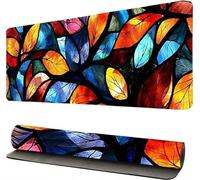 Mouse Pad Large Desk Mat Leaf Plant, XXL Mouse Mat Gaming 60x120cm, Non-Slip Keyboard Mats Mousemat, Gaming Mousepad with Stitched Edges, Large Desk Mats, Laptop, Home, Office -46769