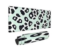 Mouse Pad Large Desk Mat Leopard Print Blue, XXL Mouse Mat Gaming - 1000x500x3mm - Non-Slip Keyboard Mat Mousemat, Gaming Mousepad with Stitched Edges, Large Desk Mats, Laptop, Home, Office -42810