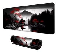 Mouse Pad Large Gaming Mouse Mat 27.5x15.7x0.08 inch XL Extended Desk Mat Gaming Keyboard Mousepad Big Desk Pad with Non-Slip Base and Stitched Edge for Office/Gaming (Mountain Jungle Tower)