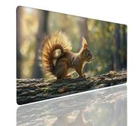 Mouse Pad Large Gaming Mouse Mat Squirrel (2), Waterproof Desk Mat Pad 28x16in, XXL Mousepad with Non-Slip Rubber Base, Extended Protector Keyboard Desk Matt, Mouse Pads Mats Rugs with Stitched Edges