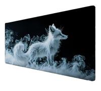 Mouse Pad, Large Mouse Mat 1000x400x3mm,XXL Mousepad,Desk Mat with Anti-Slip Base, Smooth Surface Stitched Edges Computer Mousepad, Mousemat Waterproof for Gaming,Office,Home (fox Smoke (2)) Z-357