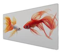 Mouse Pad, Large Mouse Mat 1000x400x3mm,XXL Mousepad, Desk Mat with Anti-Slip Base, Smooth Surface Stitched Edges Computer Mousepad, Waterproof&Durable Mousemat for Gaming,Office,Home (White Koi) Z-33