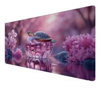 Mouse Pad, Large Mouse Mat 1200x600x3mm,XXL Mousepad,Desk Mat with Anti-Slip Base, Smooth Surface Stitched Edges Computer Mousepad, Mousemat Waterproof for Gaming,Office,Home (pink turtle) Z-199