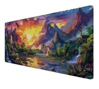 Mouse Pad, Large Mouse Mat 1200x600x3mm,XXL Mousepad,Desk Mat with Anti-Slip Base, Stitched Edges Computer Mousepad, Waterproof&Durable Mousemat for Gaming,Office,Home (Dinosaur landscape) Z-576