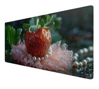 Mouse Pad, Large Mouse Mat 700x400x3mm,XXL Mousepad,Desk Mat with Anti-Slip Base, Smooth Surface Stitched Edges Computer Mousepad, Mousemat Waterproof for Gaming,Office,Home (strawberry pearl) Z-104