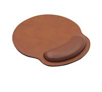 Mouse Pad Leather Wrist Rest Support, Ergonomic Memory Foam Mouse Wrist Rest Pad with Non-Slip Rubber Base, Durable & Comfortable Mousepad for Computer Pain Relief at Home, Office, Work Travel, Brown