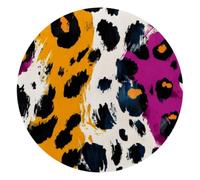 Mouse Pad, Leopard Animal Skin Pattern Round Computer Mousepad Non-Slip Base, Gaming Mouse Mat for Laptop Office Home, 10 x 10 Inch