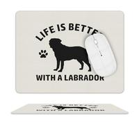 Mouse Pad, Life Is Better With A Labrador Comfortable Mouse Mat Non-Slip Mousepads For Work Studying Office 25X30Cm