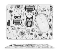 Mouse Pad Line Drawing of Owl Mouse Mat Washable Non-slip Mouses Mats for Man Woman Laptop Gaming Desk Pad Desktop Protector Mat for Office Home Work