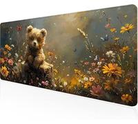 Mouse Pad Little Bear Gaming Mouse Pad Flower Field Large Desk Mat 700x400x3mm,Work From Home Essentials Non-Slip Rubber Base Special Textured Water-Resistant Surface Wear-Resistant For Laptop Y1-503