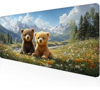 Mouse Pad Little Bear Gaming Mouse Pad Snow Season Large Desk Mat 900x400x3mm,Work From Home Essentials Non-Slip Rubber Base Special Textured Water-Resistant Surface Wear-Resistant For Laptop Y1-1033