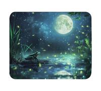 Mouse Pad Little Frog Under The Moon With Stitched Edges Desktop Mouse Pad Soft Mice Mat For Office Travel Work 10X12In