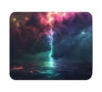 Mouse Pad Long Verical Thunder Desk Pad With Stitched Edges Mice Mat Wear Resistant For Wireless Mouse Desk Pc 25X30Cm