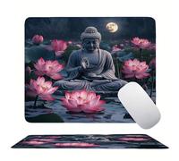 Mouse Pad Lotus Zen, Mini Gaming Mouse Pad 420x350mm, Non-Slip Rubber Base for Stable Grip on Smooth Surfaces, Improved Precision and Speed, with Anti-Fray Stitched Edges for Home Office s0z-384