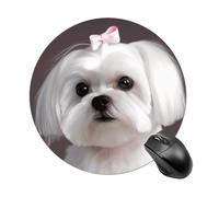 Mouse Pad Lovely Maltese Dog Printed Cute Mousepad with Design Small Non-Slip Rubber Gaming Pads Office Home Pad