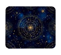 Mouse Pad, Magic Space Zodiac Signs on Blue Sky Background Washable Computer Mousepad Non-Slip Rubber Base, Thick Gaming Mouse Mat for Laptop, Office & Home, 8.3 x 9.8 inch