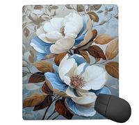Mouse Pad Magnolia, Small Mouse Mat 26 x 21 cm with Non-Slip Rubber Base, Waterproof Mousepad, Gaming Mousemat for Women Kids Men Laptops Keyboard Tray Home Traveling Office Accessories d-958