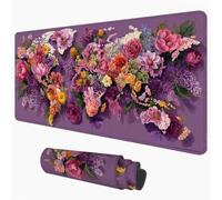 Mouse Pad Map & Flower 80 x 40 cm Desk Mat, Office Table Blotter 1D#416