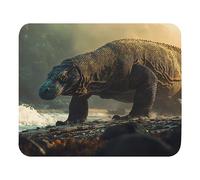 Mouse Pad Massive Komodo Dragon On The Beach Mouse Pad With Stitched Edges Mice Mat With Anti-Slip Rubber Base For Office Home Laptop 25X30Cm