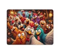 Mouse Pad Mat Chickens Chaotic Sie in The Barn Leather Mouse Mat Gamer