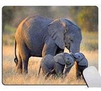 Mouse Pad Mat Desktop Laptop Office Elephant with Babies Mouse Pad, Mousepad Rectangle Customized Mouse Pads with Designs Non-Slip Rubber Smooth MousePads for Computer Laptop