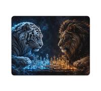 Mouse Pad Mat Epic Showdown Tiger Vs Lion Chess Duel Computer Mouse Mat