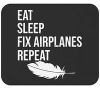 Mouse Pad Mechanical Engineering Aircraft Mechanic Mechanist Mechanician Eat Sleep Fix Airplanes Mouse Mats Soft Mousepad Durable Desk Mat For Work Home Office 25X30CM