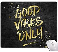 Mouse Pad, Motivational Mouse Pad with Inspirational Quotes Design, Mouse Mat Square Waterproof Mouse Pads, Non-Slip Rubber Base MousePads for Office Home Laptop, Good Vibes Only