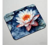 Mouse Pad, Mouse Mat 11.42 x 9.45 inch x3mm, Non Slip Rubber Base Desk Mat, Improved Precision and Speed, Desk Mats with Stitched Edges, Waterproof, Mouspad for Office and Home lotus leaf 0O-648