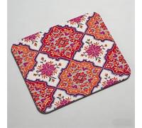 Mouse Pad, Mouse Mat 12.6 x 10.24 inch x3mm, Non Slip Rubber Base Desk Mat, Improved Precision and Speed, Desk Mats Stitched Edges, Waterproof, Mouspad for Office and Home orange color Bohemia 0O-172