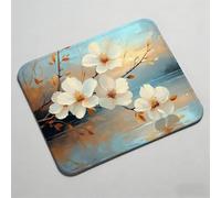 Mouse Pad, Mouse Mat 12.6 x 10.24 inch x3mm, Non Slip Rubber Base Desk Mat, Improved Precision and Speed, Desk Mats Stitched Edges, Mouspad for Office and Home Cherry blossoms spring 0O-950