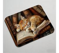 Mouse Pad, Mouse Mat 12.6 x 10.24 inch x3mm, Non Slip Rubber Base Desk Mat, Improved Precision and Speed, Office Desk Mats with Stitched Edges, Waterproof, Mouspad for Office and Home cute cat 0O-594