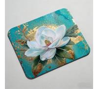 Mouse Pad, Mouse Mat 12.6 x 10.24 inch x3mm, Non Slip Rubber Base Desk Mat, Improved Precision and Speed, Desk Mats with Stitched Edges, Waterproof, Mouspad for Office and Home blue flower 0O-806