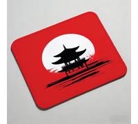 Mouse Pad, Mouse Mat 12.6 x 10.24 inch x3mm, Non Slip Rubber Base Desk Mat, Improved Precision and Speed, Desk Mats with Stitched Edges, Waterproof, Mouspad for Office and Home red architecture 0O-418