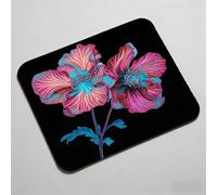 Mouse Pad, Mouse Mat 16.54 x 13.78 inch x3mm, Non Slip Rubber Base Desk Mat, Improved Precision and Speed, Desk Mats with Stitched Edges, Waterproof, Mouspad for Office and Home black flower 0O-379