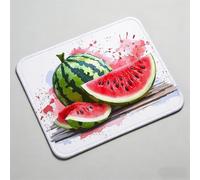 Mouse Pad, Mouse Mat 19.69 x 9.84 inch x3mm, Non Slip Rubber Base Desk Mat, Improved Precision and Speed, Desk Mats with Stitched Edges, Waterproof, Mouspad for Office and Home White watermelon 0O-20
