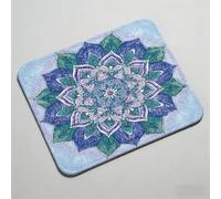 Mouse Pad, Mouse Mat 9.06 x 7.09 inch x3mm, Non Slip Rubber Base Desk Mat, Improved Precision and Speed, Desk Mats with Stitched Edges, Waterproof, Mouspad for Office and Home Simple Mandala 0O-554