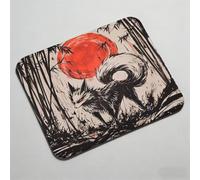 Mouse Pad, Mouse Mat 9.45 x 7.87 inch x3mm, Non Slip Rubber Base Desk Mat, Improved Precision and Speed, Office Desk Mats with Stitched Edges, Waterproof, Mouspad for Office and Home Japan fox 0O-825