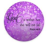 Mouse Pad, Mouse Mat Round Mouse Pad Non-Slip Rubber Base Round Mousepad For Laptop Pc Office 7.8 X 7.8X0.12 Inches, Psalm 46:5 God Is Within Her,She Will Not Fall - Bible Verse Purple
