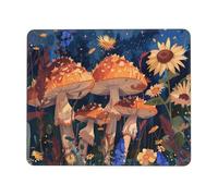 Mouse Pad Mushroom Small Mouse Mat 18 x 22cm with Non-Slip Rubber Base, Waterproof Mousepad, Gaming Mousemat for Women Kids Men Laptops Keyboard Tray Home Traveling Office Accessories D-605