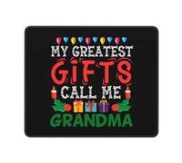 Mouse Pad My Greatest Gifts Call Me Grandma Merry Christmas Gaming Mouse Pad With Stitched Edges Table Mat Waterproof For Work Desk Home 25X30Cm