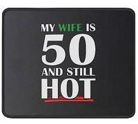 Mouse Pad My Wife Is 50 Funny 50Th Birthday Desk Mat Durable Mousepad Comfort Mouse Mats For Home Office Work 25X30CM
