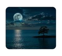 Mouse Pad Mystic Beach Night with Moon 9.4"x7.9" Decorative Mouse Mat Rubber Base Non-Slip Mat Office Laptop Art Bohemian Night Landscape Original Gift Relaxing