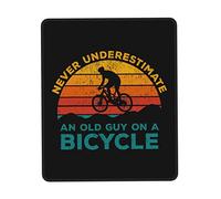 Mouse Pad Never Underestimate An Old Guy On A Bicycle Desk Mat Non-Slip Mousepad Durable Mouse Mats For Office Work Home 25X30CM
