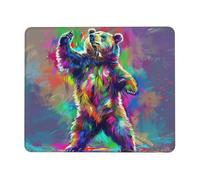 Mouse Pad Non-Slip Rubber Base Mousepad, Bear Dancing Tie Dye, Washable Small Mouse Mat for Computer, Laptop, Home, Office - 8.3 x 10.3 in