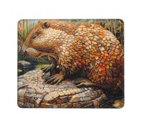 Mouse Pad Non-Slip Rubber Base Mousepad, Beaver, Washable Small Mouse Mat for Computer, Laptop, Home, Office - 7 x 8.6 in