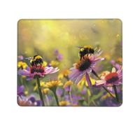 Mouse Pad Non-Slip Rubber Base Mousepad, Bumble Bees, Washable Small Mouse Mat for Computer, Laptop, Home, Office - 7.9 x 9.5 in