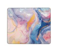 Mouse Pad Non-Slip Rubber Base Mousepad, Colorful Marble Pastel Pink Blue Purple, Washable Small Mouse Mat for Computer, Laptop, Home, Office - 7 x 8.6 in